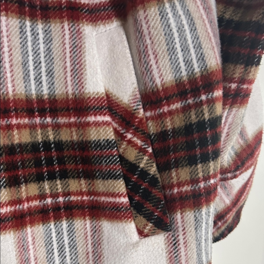 Kensie Women's Red and Black Plaid Utility Jacket - Picture 4 of 5